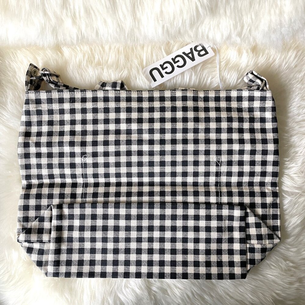 NWT Baggu Horizontal Zip Duck Bag - Black & White Gingham - Picture 3 of 8